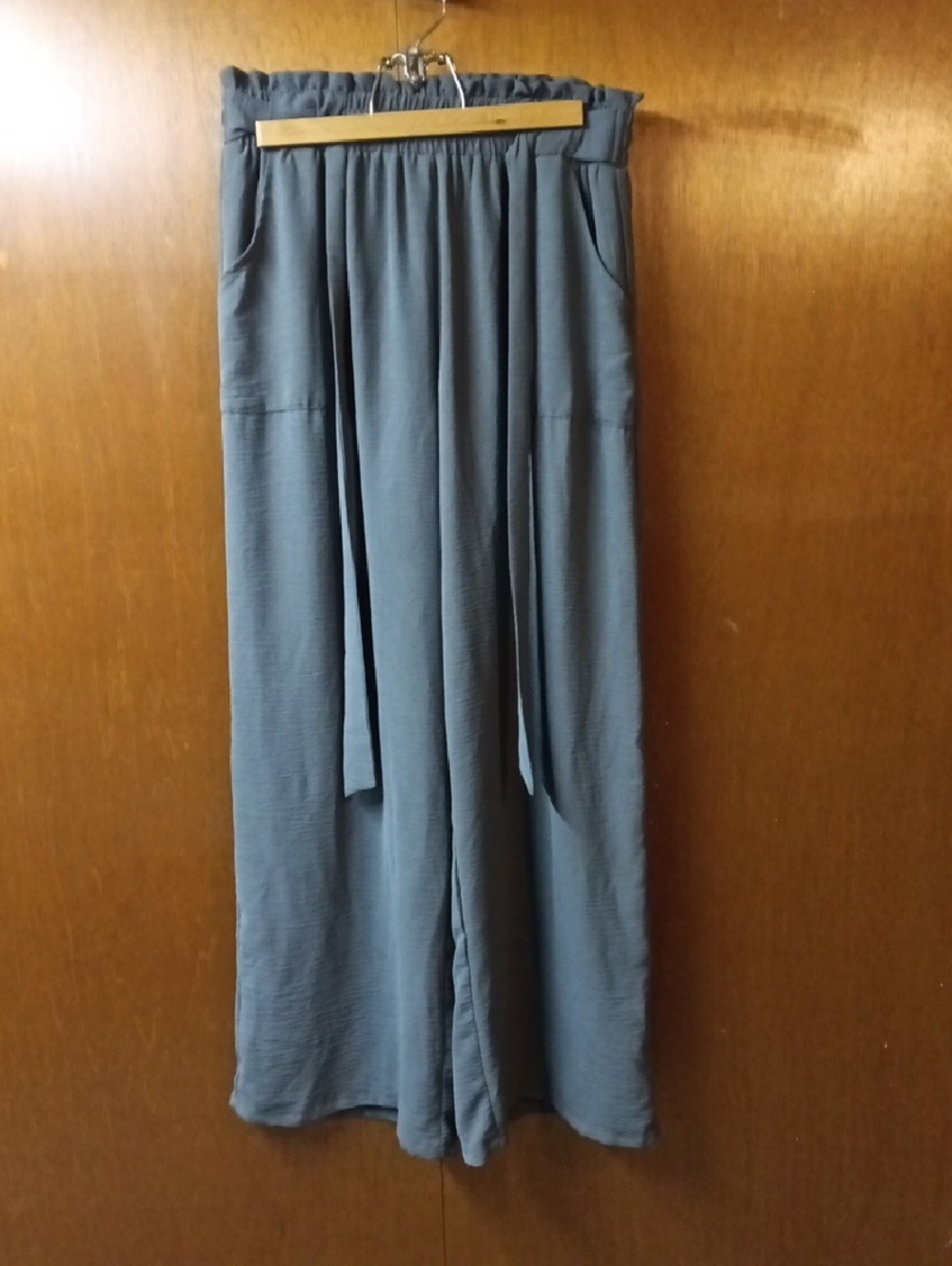 IWOLLENCE Elastic Waist Pants in Olive Gray